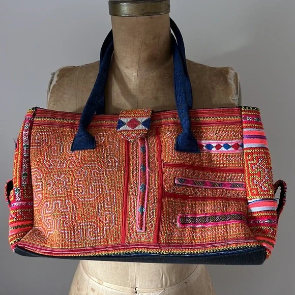 Kilim Moroccan Boho Aztec woven carpet rug bag - Picture 1 of 14